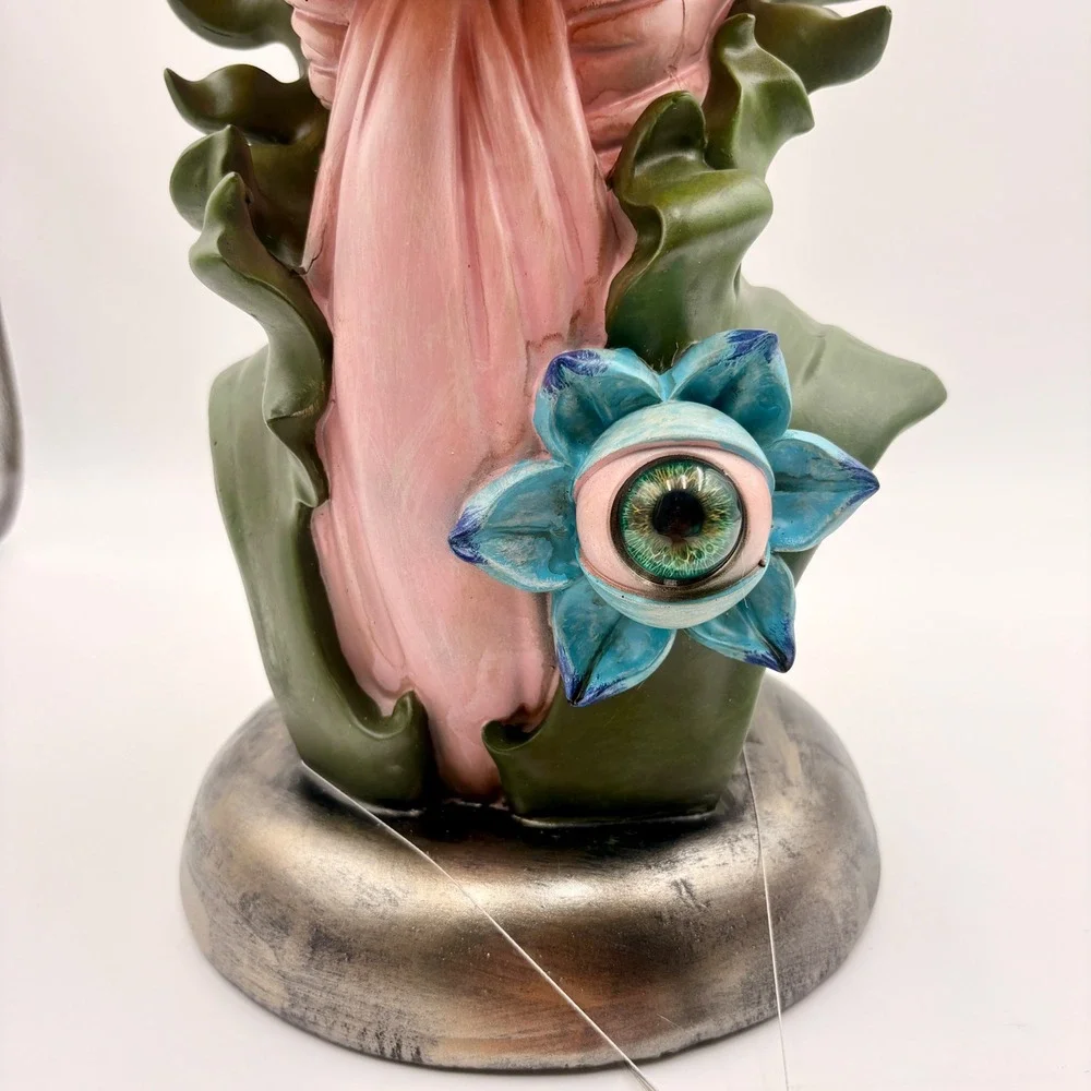 Hallow Home Halloween Pumpkin Head Bust Eyeball Flower Spooky Decor Sculpture